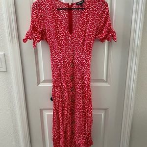 Midi Red Polka Dot dress